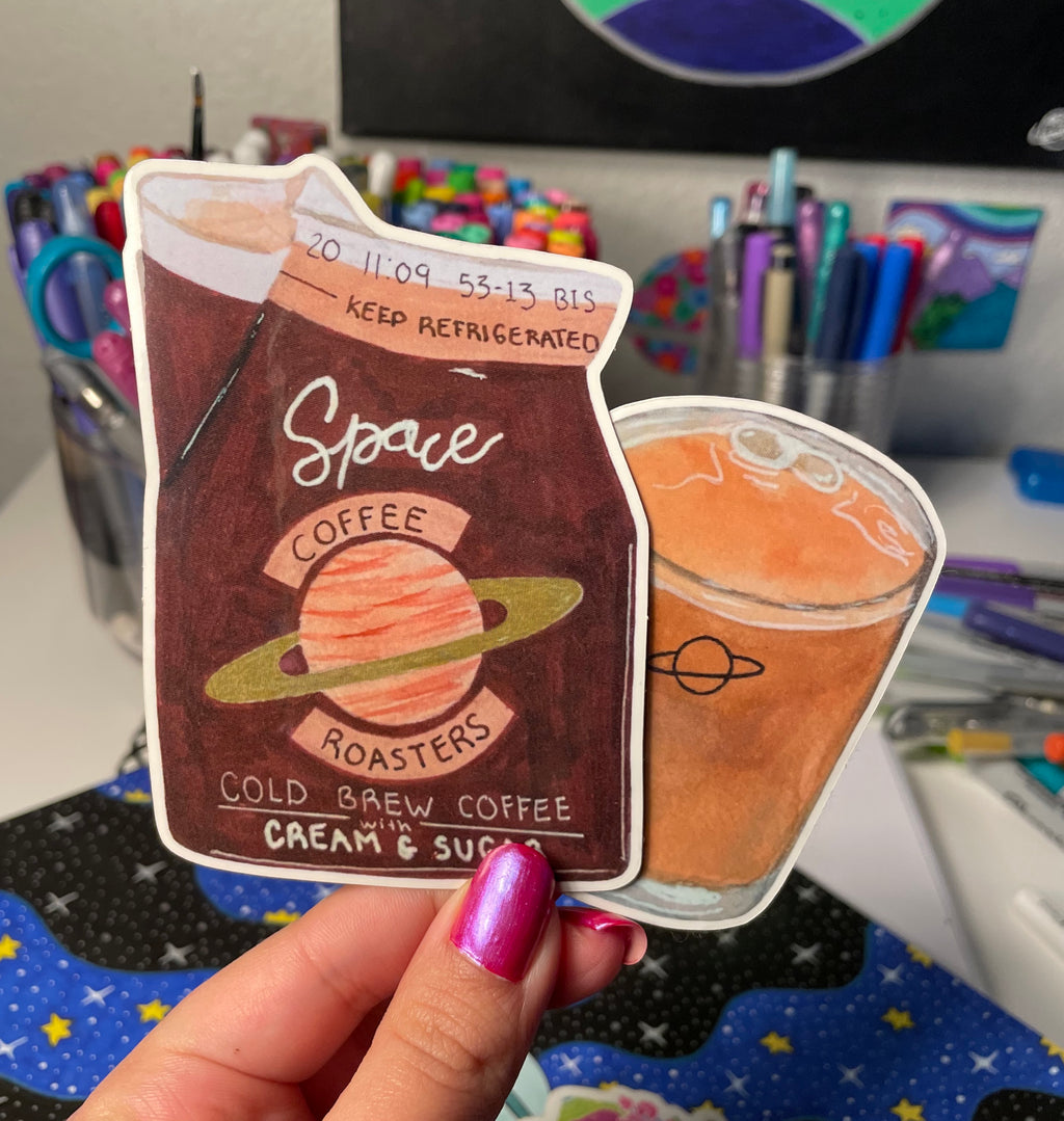 Coffee space sticker set