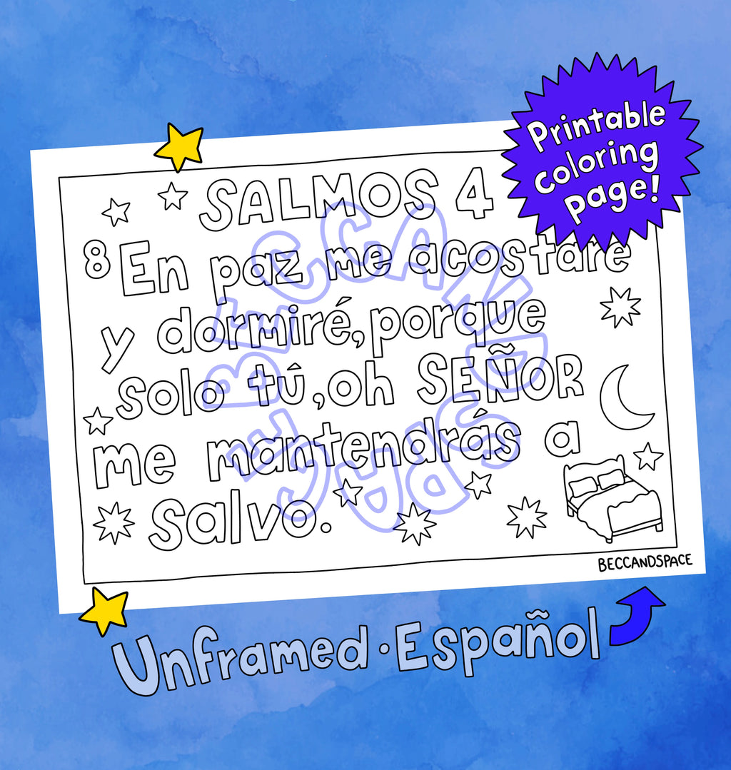 Digital Download • Psalm/Salmos 4:8 🛏️