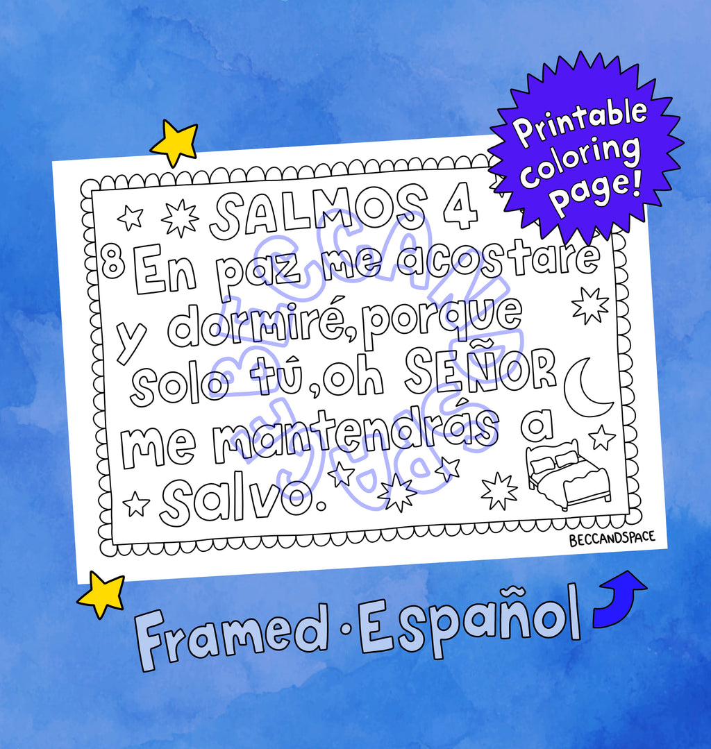 Digital Download • Psalm/Salmos 4:8 🛏️