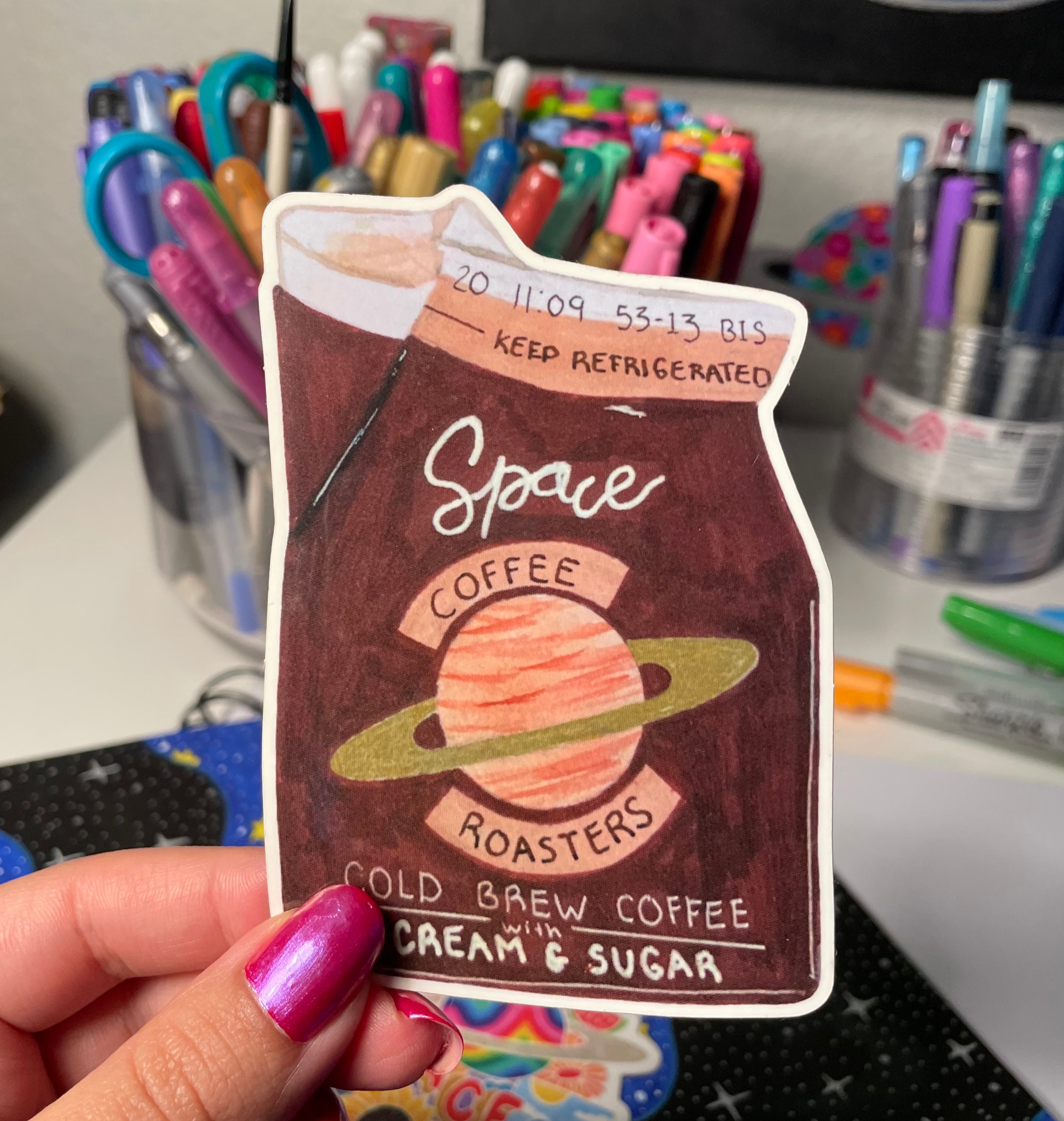 Coffee space sticker set